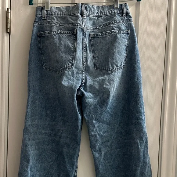 DL1961 Anthropologie Hepburn Ultra High-Rise Distressed Wide Leg Jeans Size 28 - Picture 9 of 16